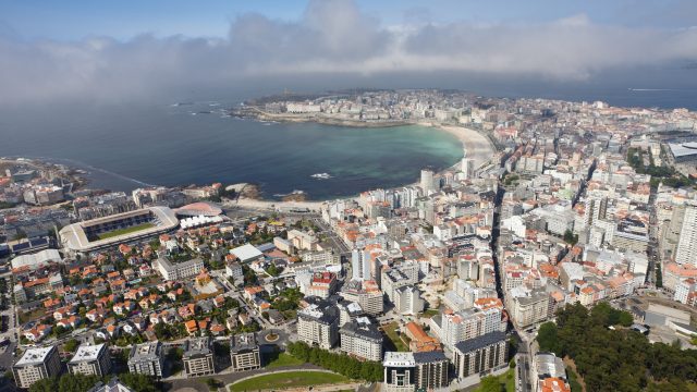 Vista aérea de A Coruña.