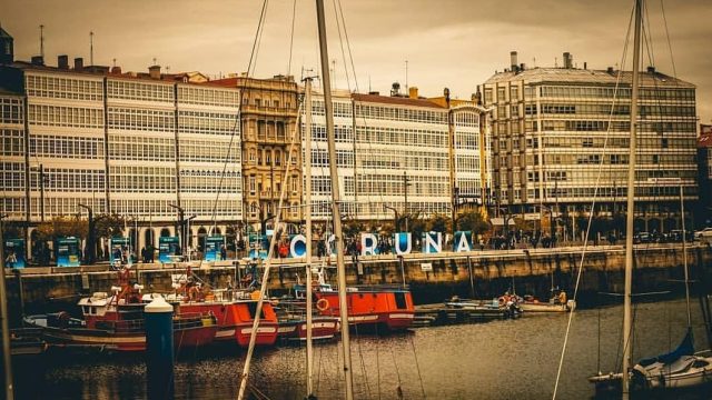 Vista de la dársena de A Coruña