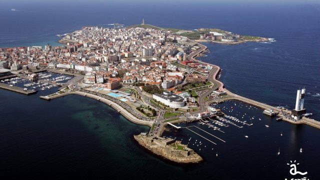 Vista aérea de la ciudad de A Coruña