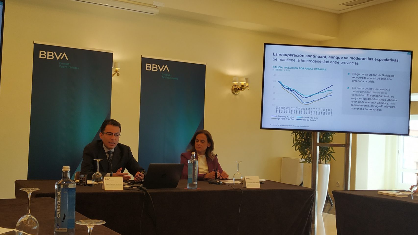 el economista jefe para España de BBVA Research, Miguel Cardoso, en la presentación del informe