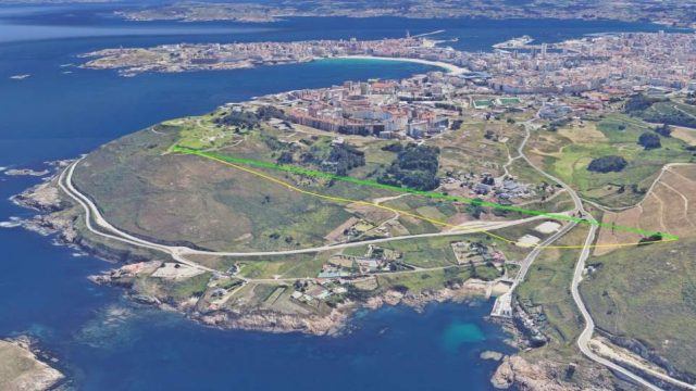 Proyecto de la tirolina ente San Pedro y Bens, en A Coruña 