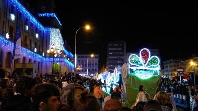 La iluminación navideña el día de la cabalgata de Reyes de este año. 