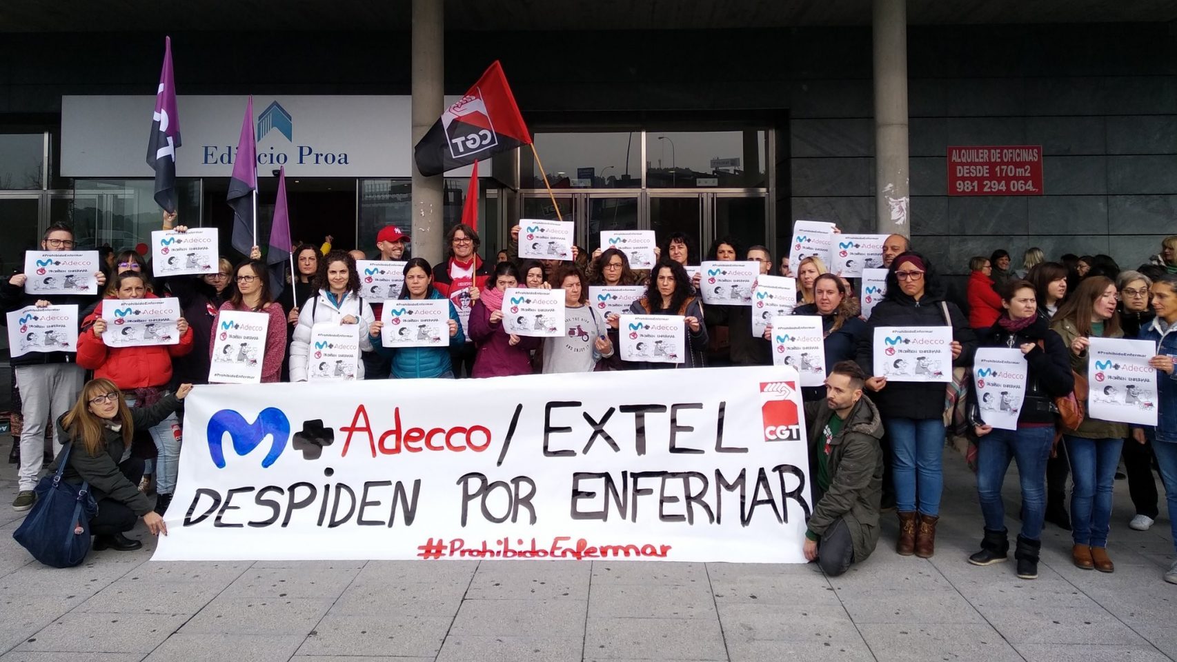 Protesta de trabajadores de Extel