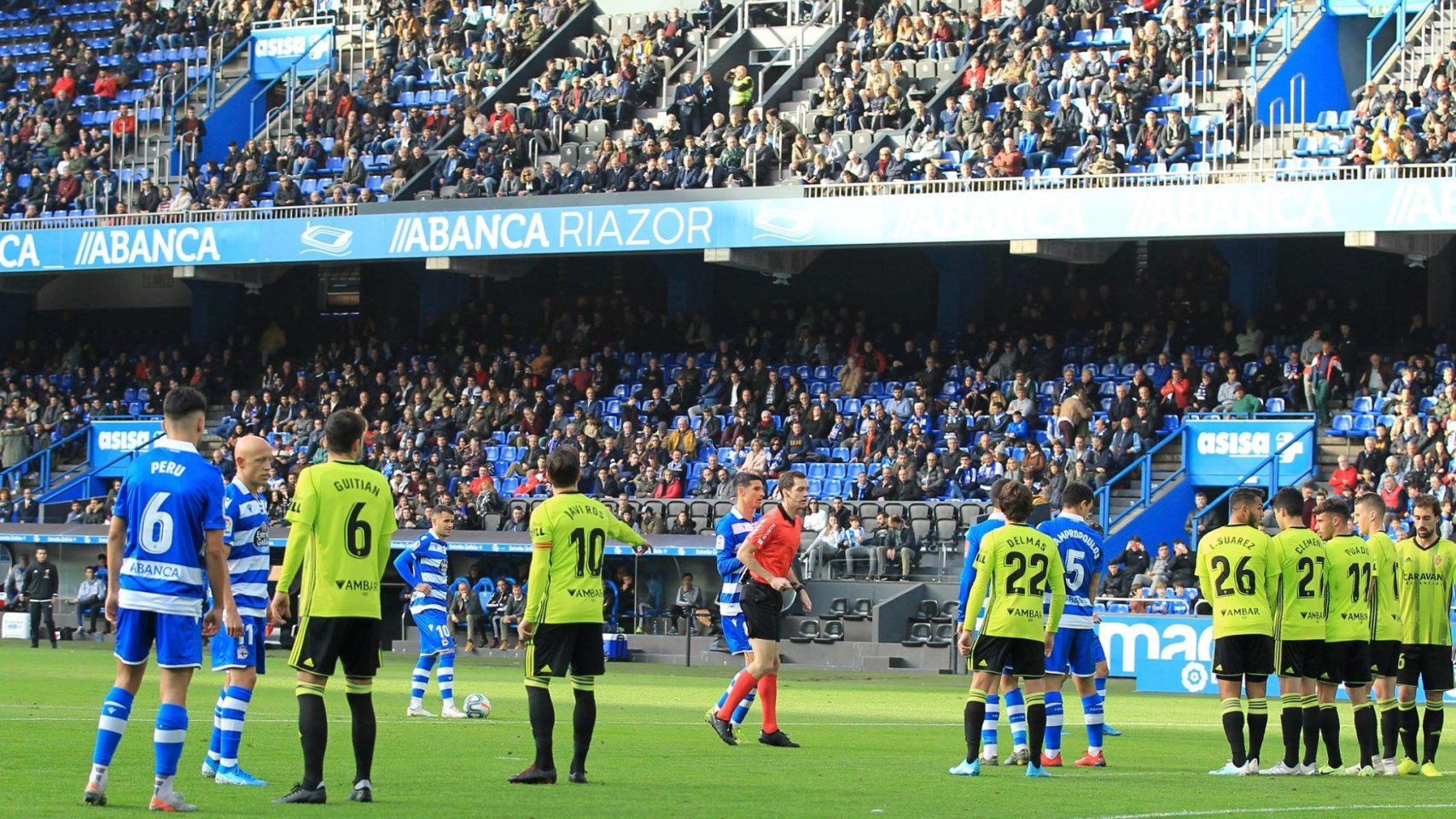 El estadio de Riazor, durante el partido contra el Real Zaragoza.