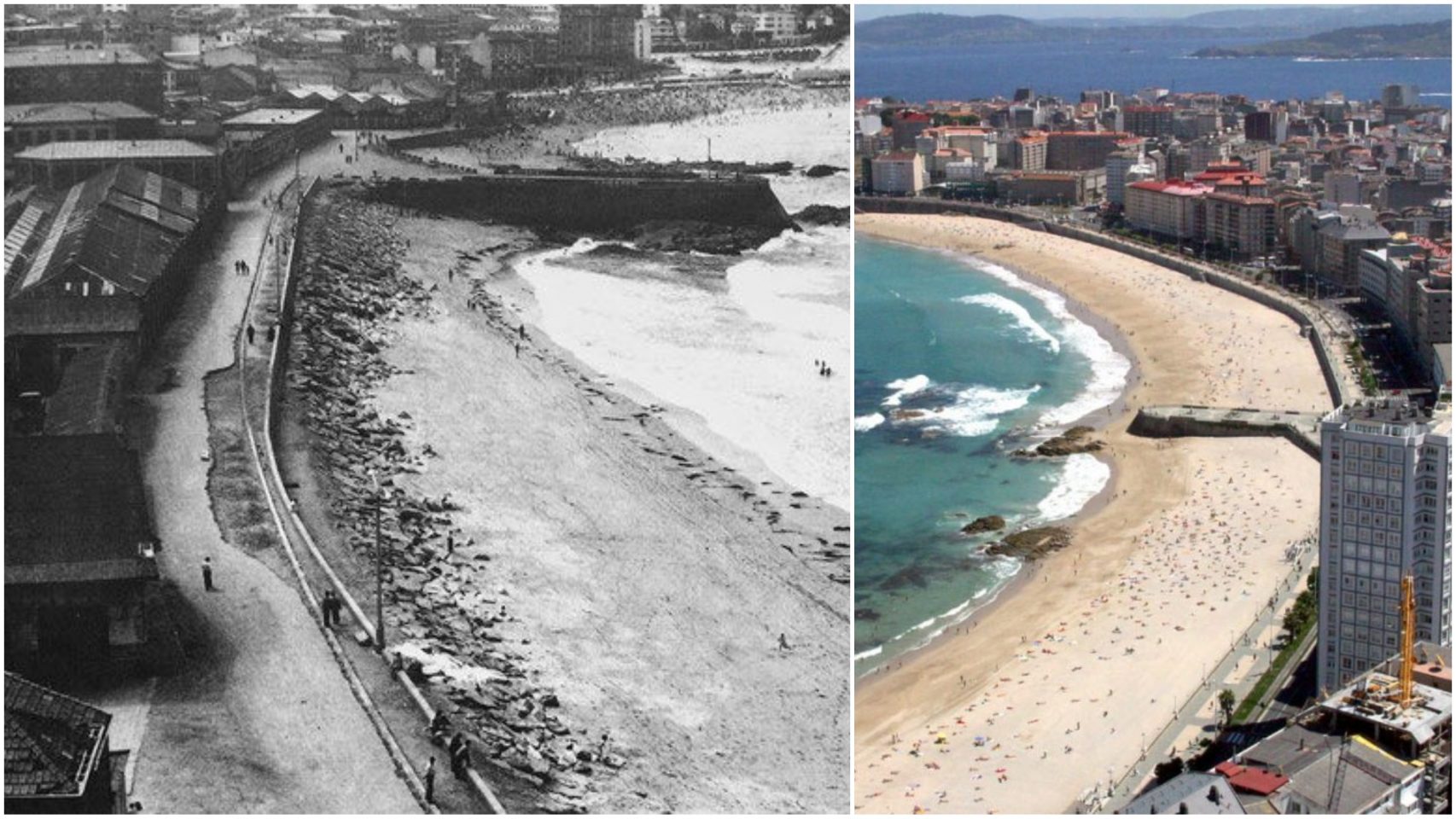 La ensenada de A Coruña estaba llena de industrias a pie de playa que han dejado paso a la ciudad