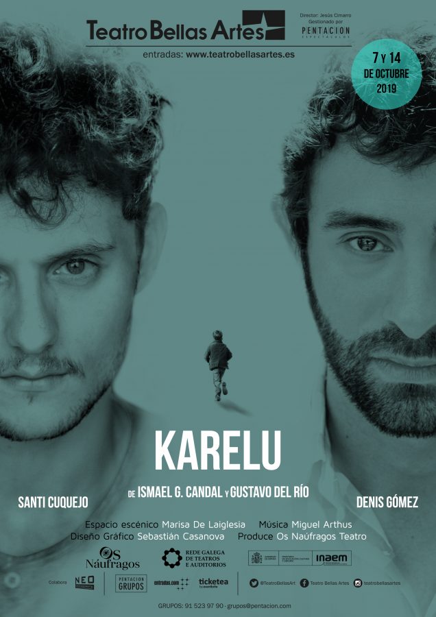 Cartel de la obra de teatro "Karelu" por la que Denís Gómez opta a un premio María Casares como mejor actor protagonista