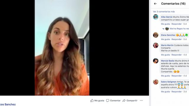 Captura del vídeo que la ferrolana Marina Picos ha compartido en sus redes sociales 