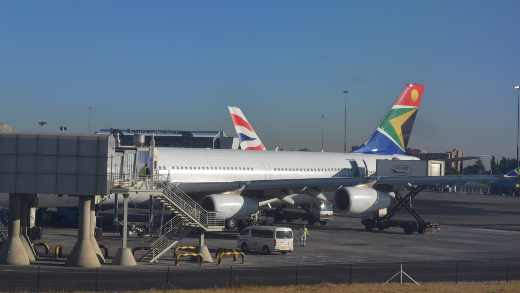 Aeropuerto de Johannesburgo, en Sudáfrica.