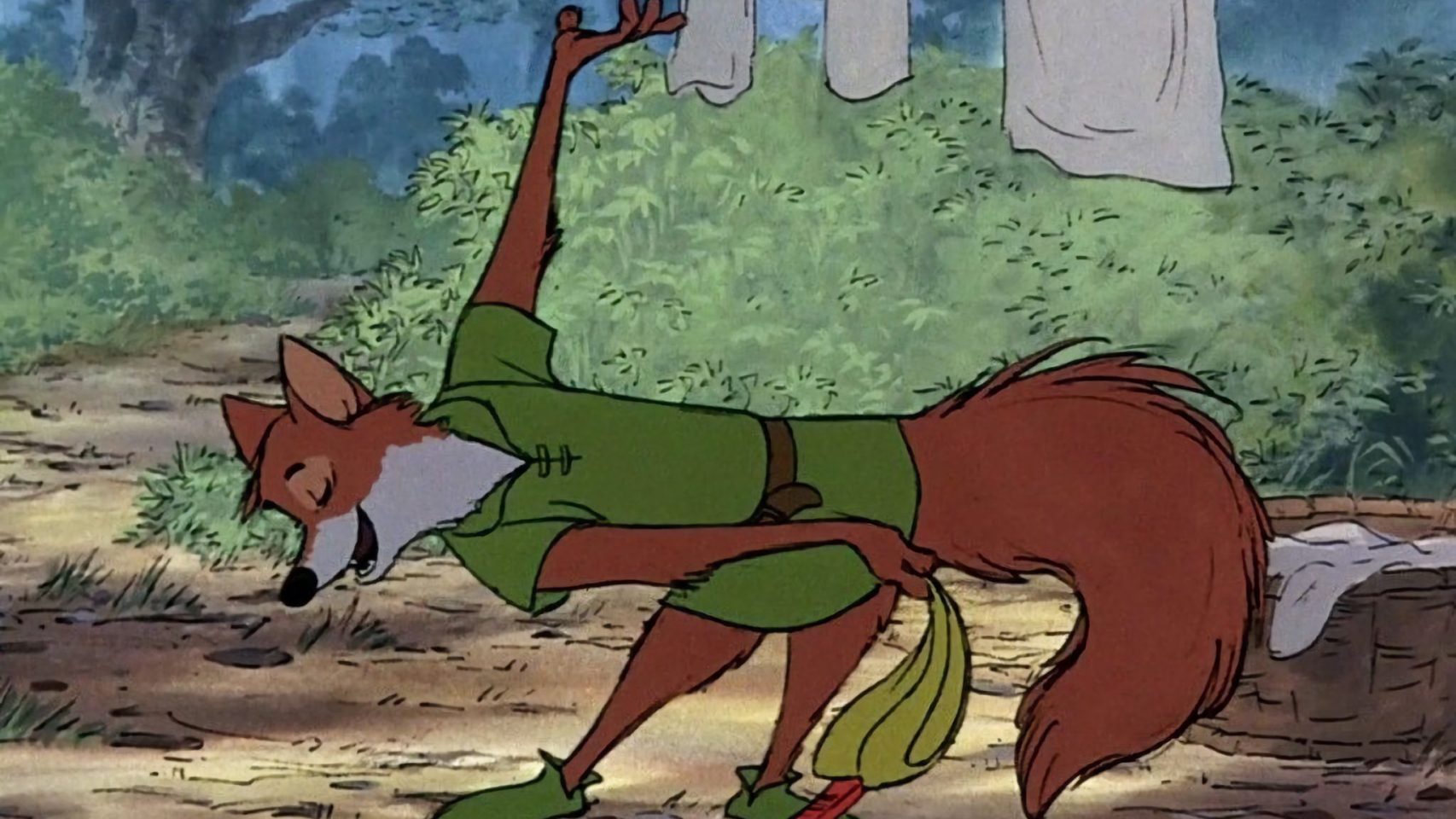 Robin Hood caracterizado como un zorro en la cinta de animación de Disney de 1973
