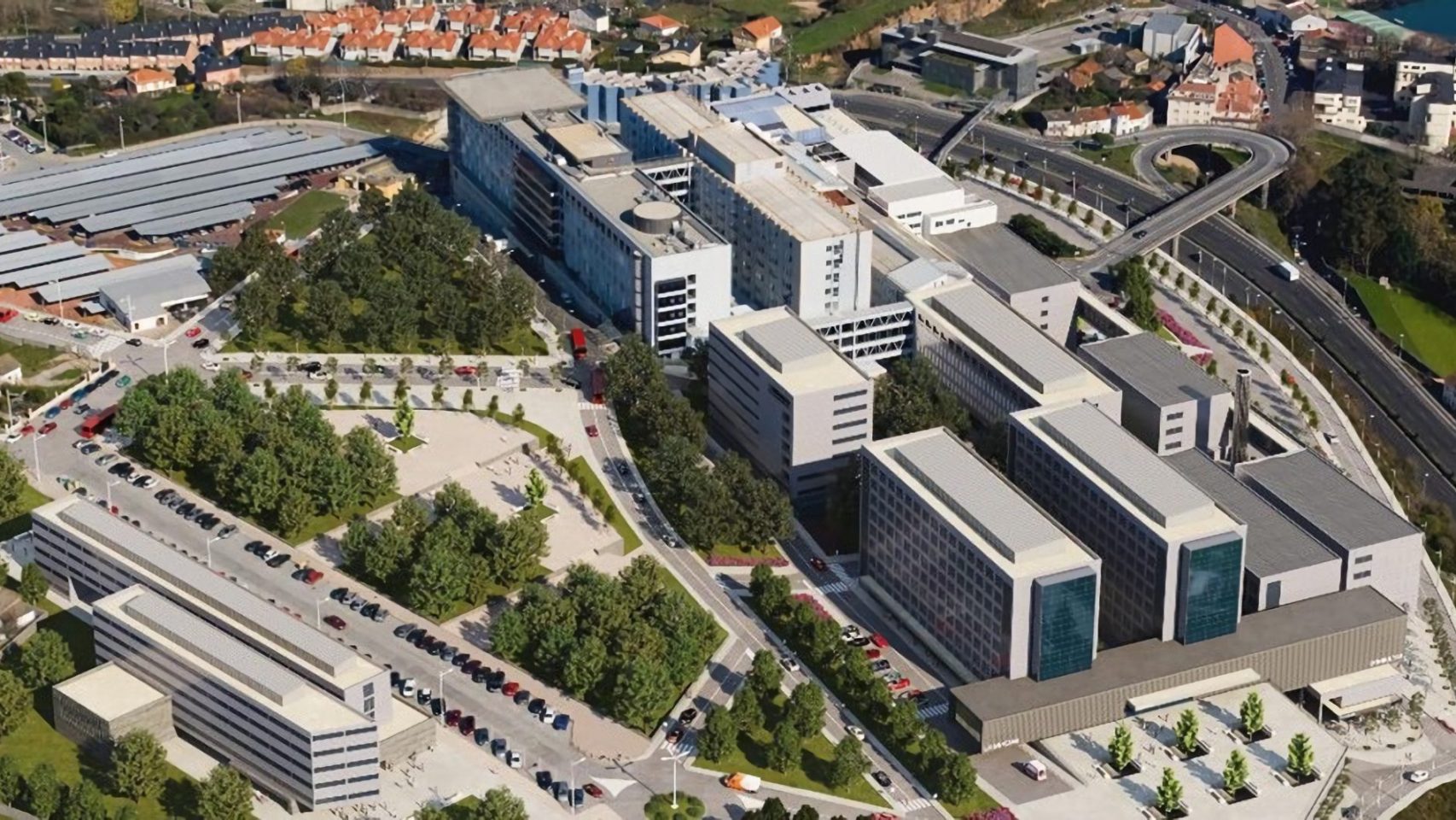 Maqueta del nuevo hospital CHUAC de A Coruña.