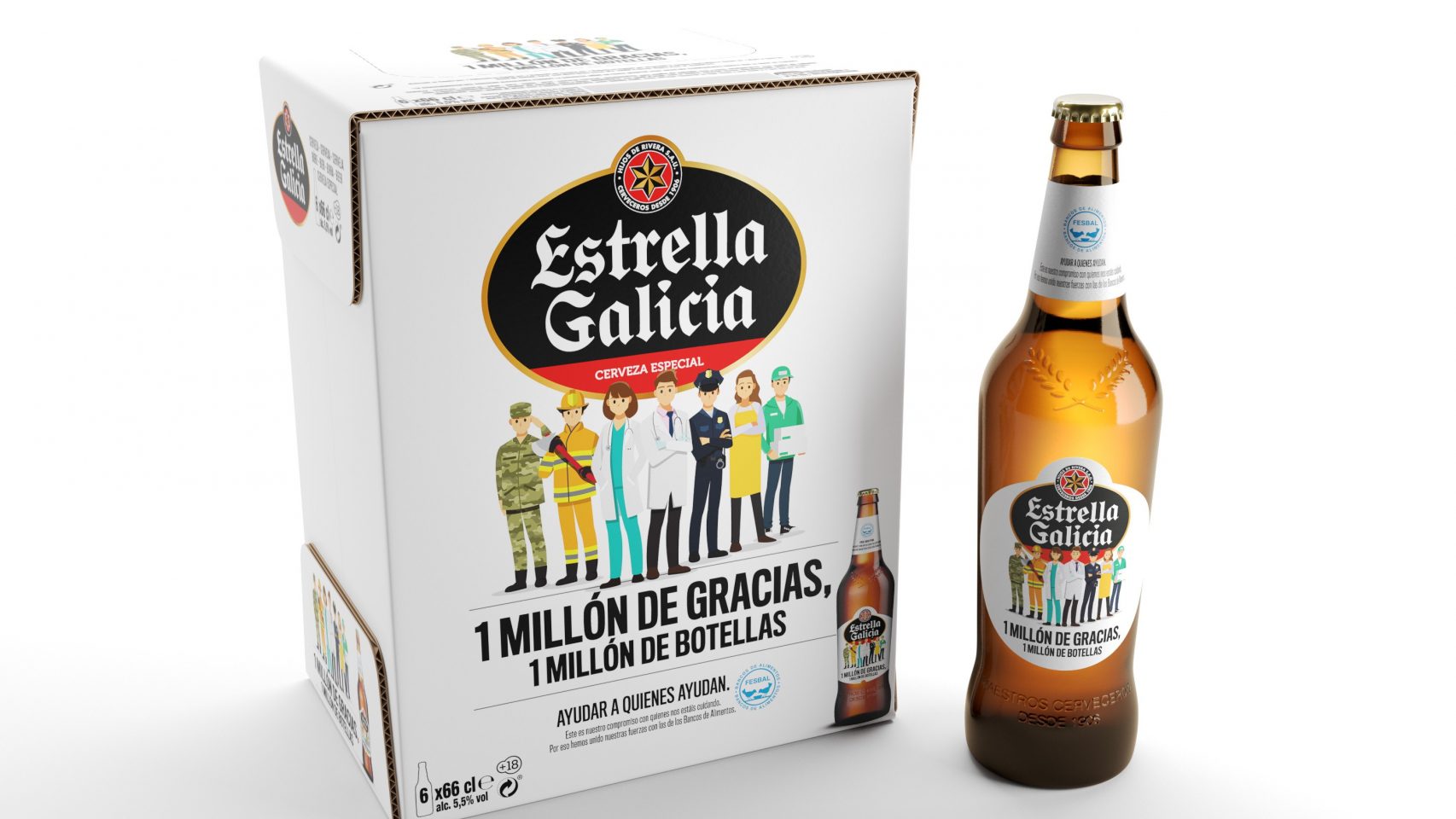 El nuevo diseño de las botellas de Estrella Galicia.