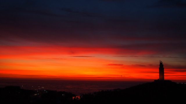 Espectacular atardecer en A Coruña.