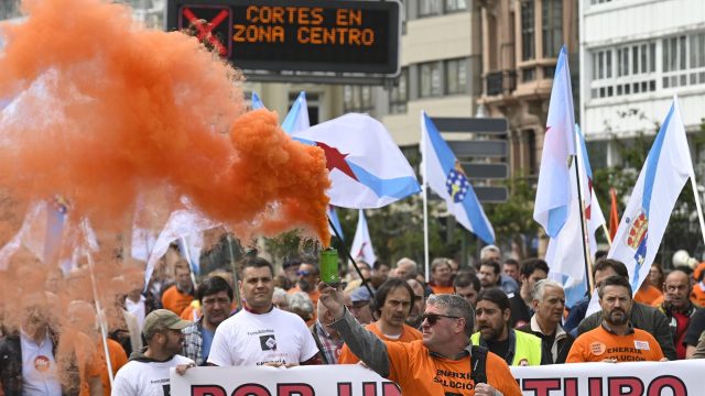 Una protesta anterior de los trabajadores de Alcoa.
