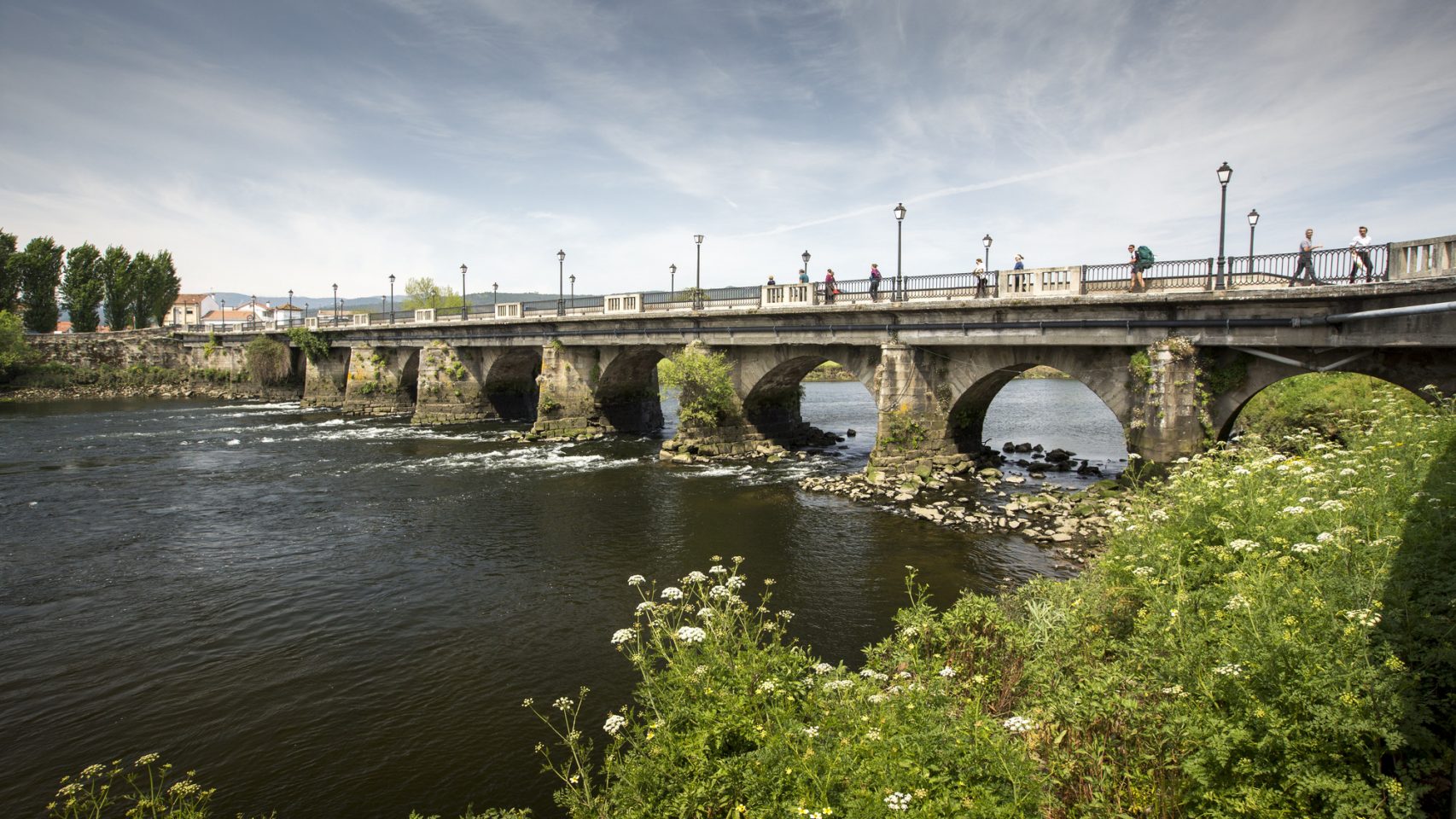 Puente sobre el río Ulla uniendo los municipios de Padrón (A Coruña) y Pontecesures (Pontevedra)