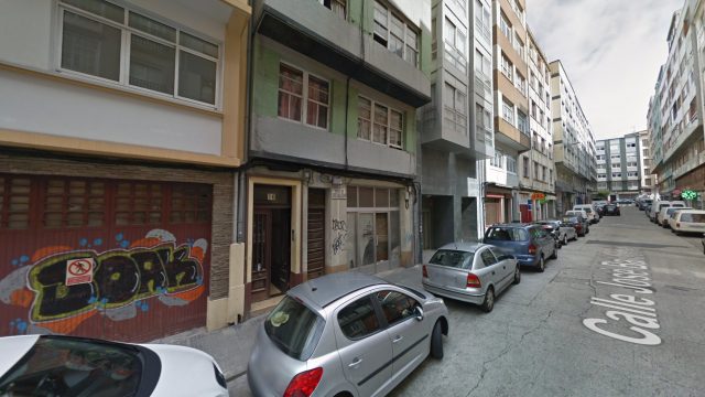 Calle José Baldomir, donde está una de las casas ocupa del Agra del Orzán