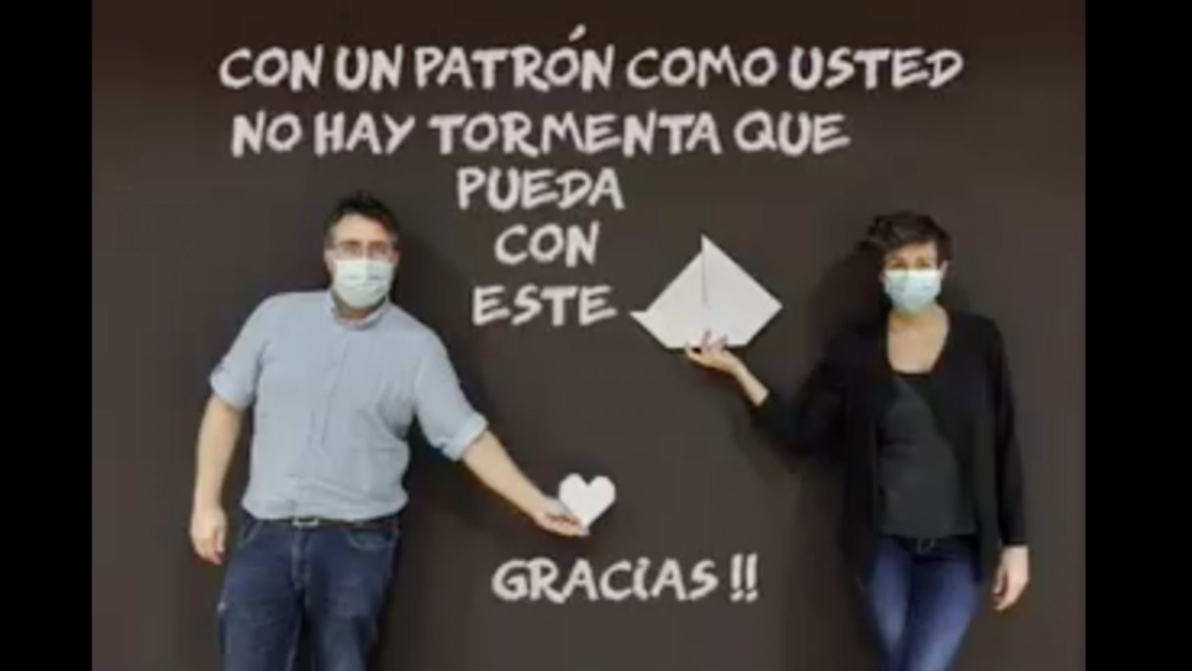Imagen del vídeo de trabajadores de Inditex 