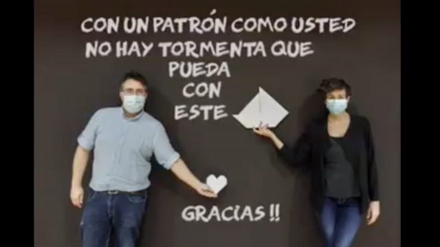 Imagen del vídeo de trabajadores de Inditex
