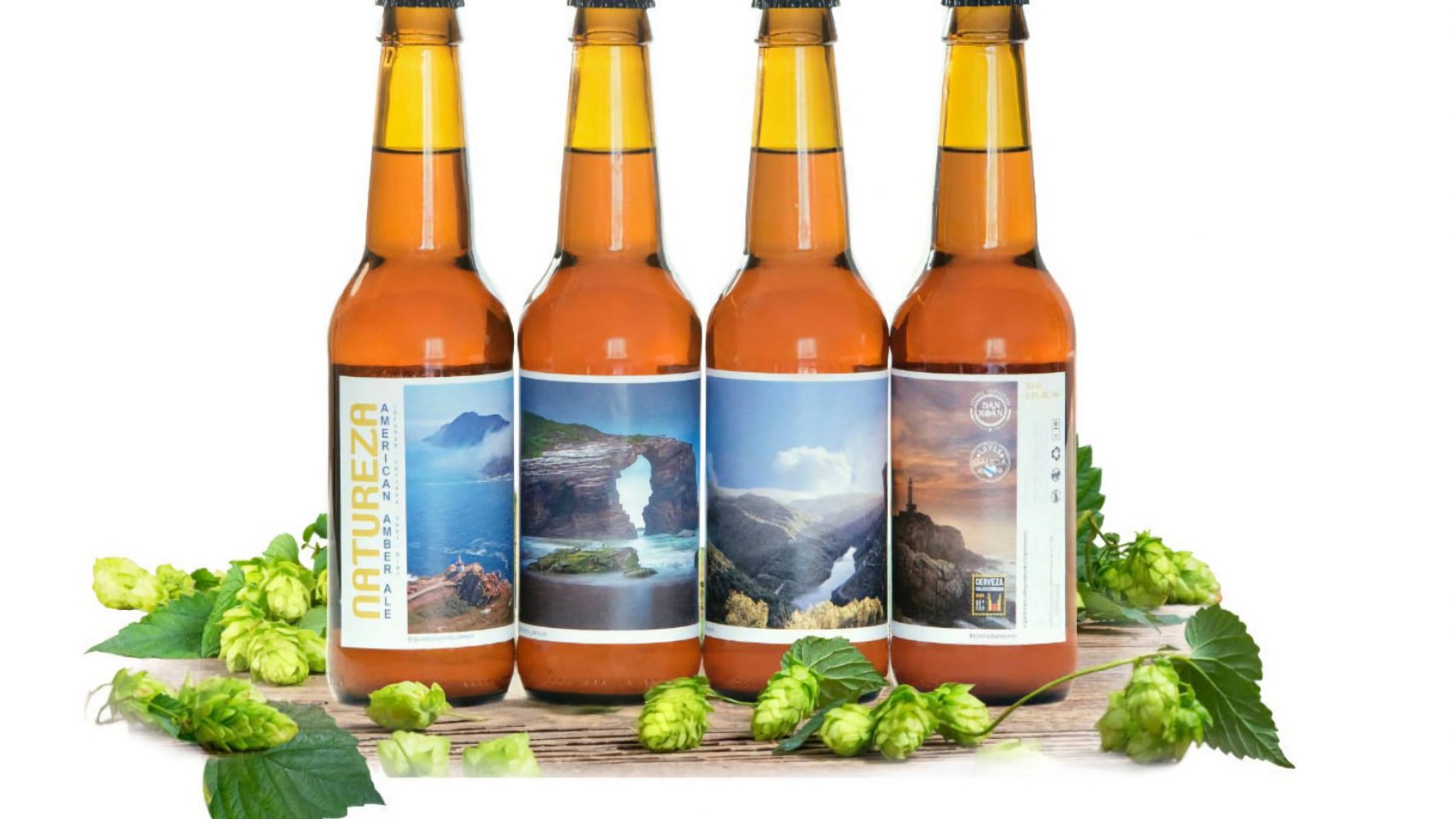Las cervezas de la colección "Natureza".