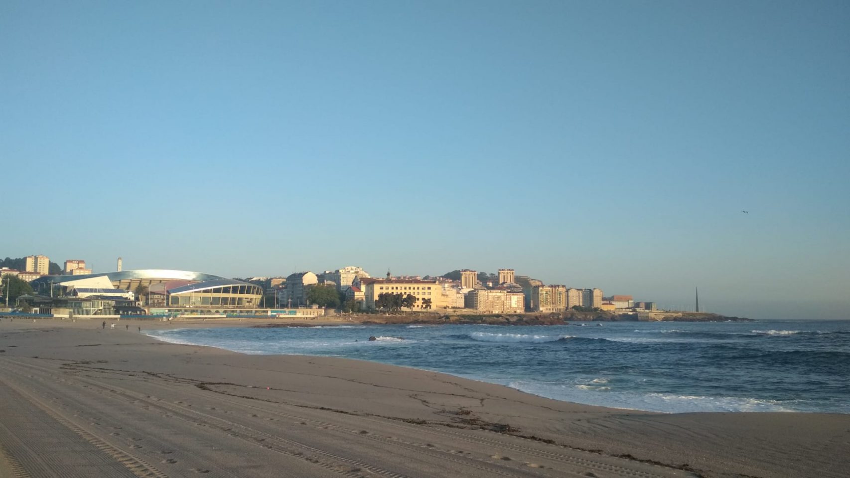 La playa de Riazor, en A Coruña.