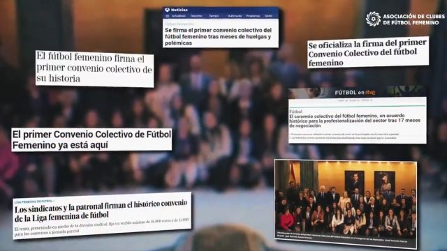 Fragmento del vídeo de la ACFF en defensa de la profesionalización del fútbol femenino.