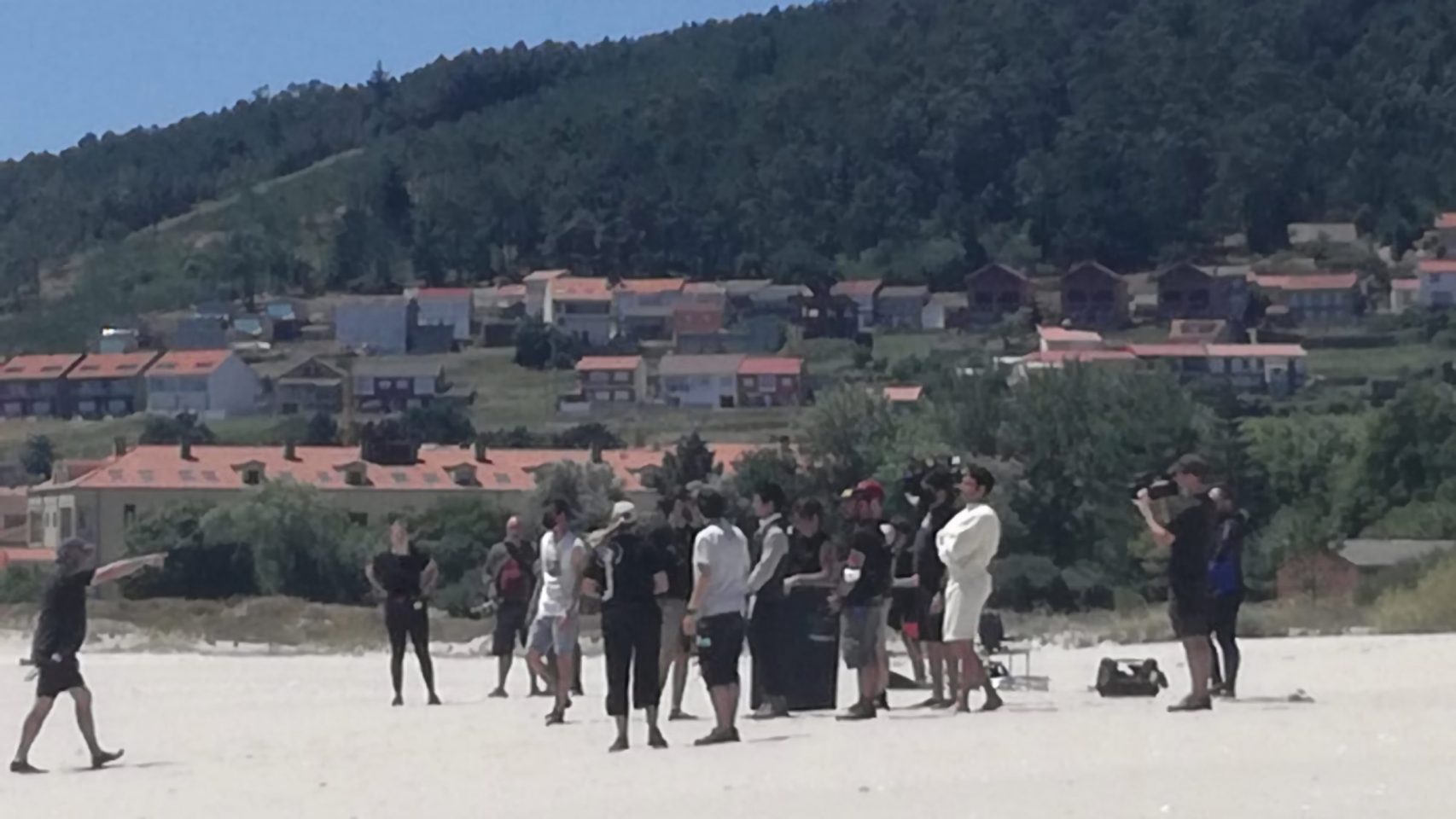 El rodaje de hoy 15 de julio en la Playa de Langosteira (Fisterra)