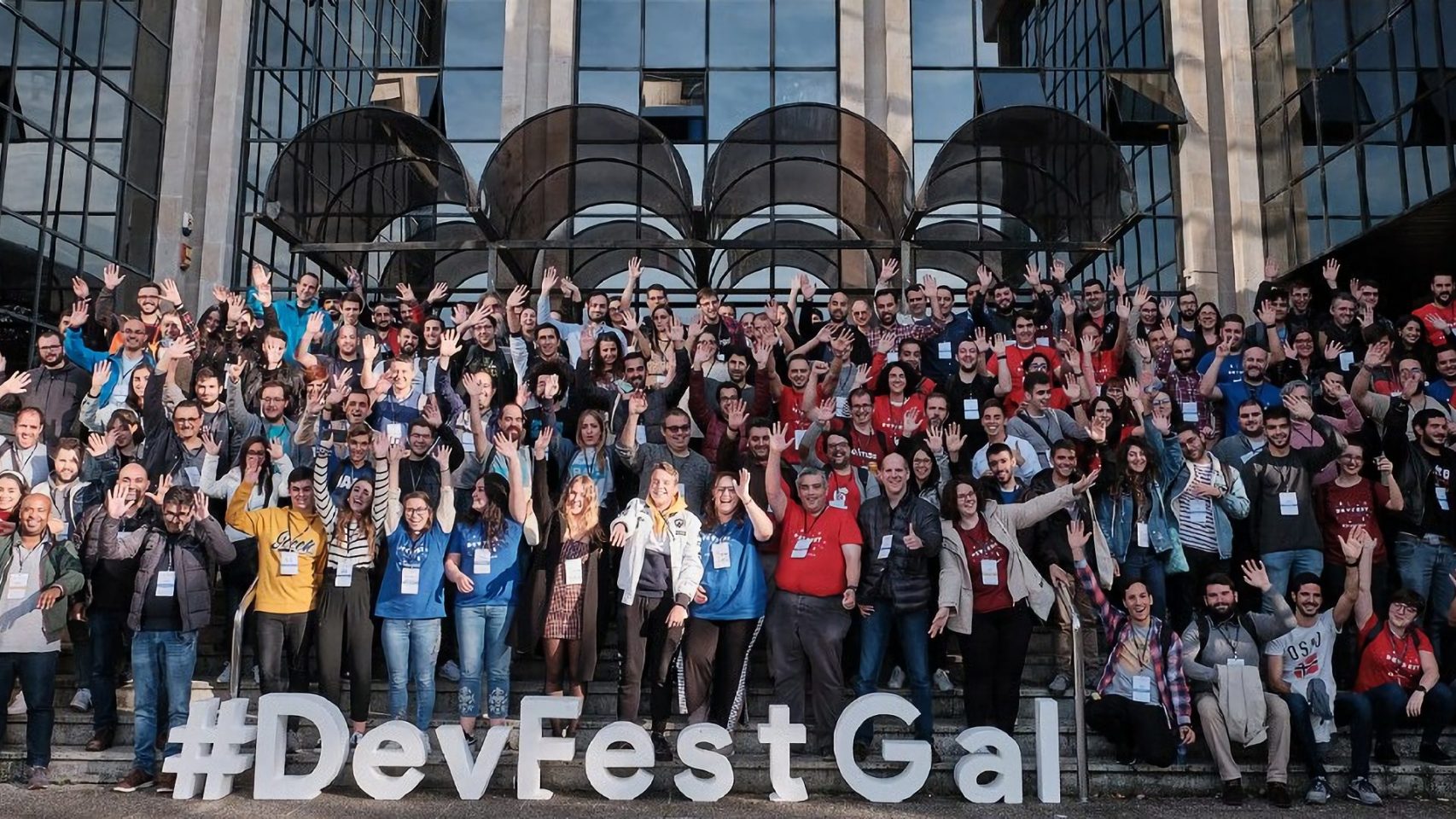 Asistentes del DevFestGal 2019 en la “Escola Superior de Enxeñería Informática” de Ourense