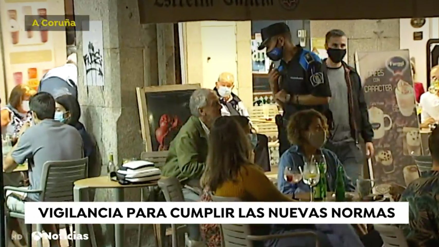 Captura del vídeo de Antena 3 sobre la vigilancia en A Coruña 