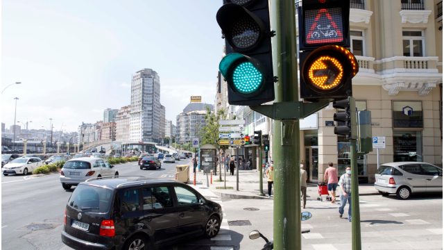 Panel semafórico para bicicletas.