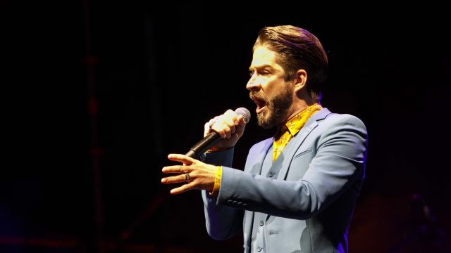 Borja Quiza durante el concierto de este año en María Pita.