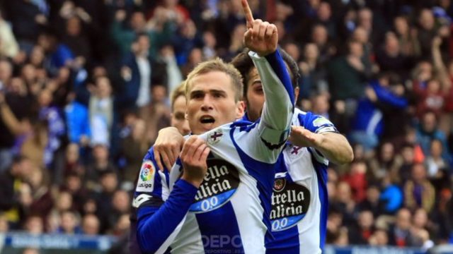 El capitán del Deportivo, Alex Bergantiños.