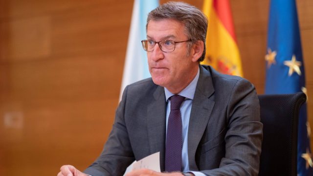 El presidente de la Xunta, Alberto Núñez Feijóo, en la conferencia de presidentes del 4 de septiembre de 2020.