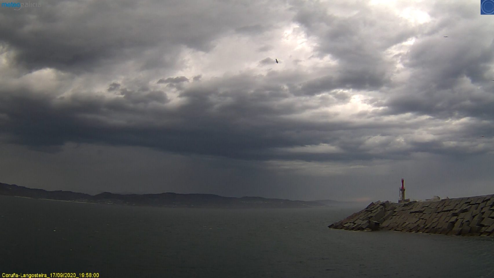 Imagen captada por la cámara web de Meteo Galicia en Punta Langosteira.