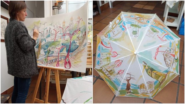 Acuarelaura: El alegre proyecto de una coruñesa que saca el arte a la calle