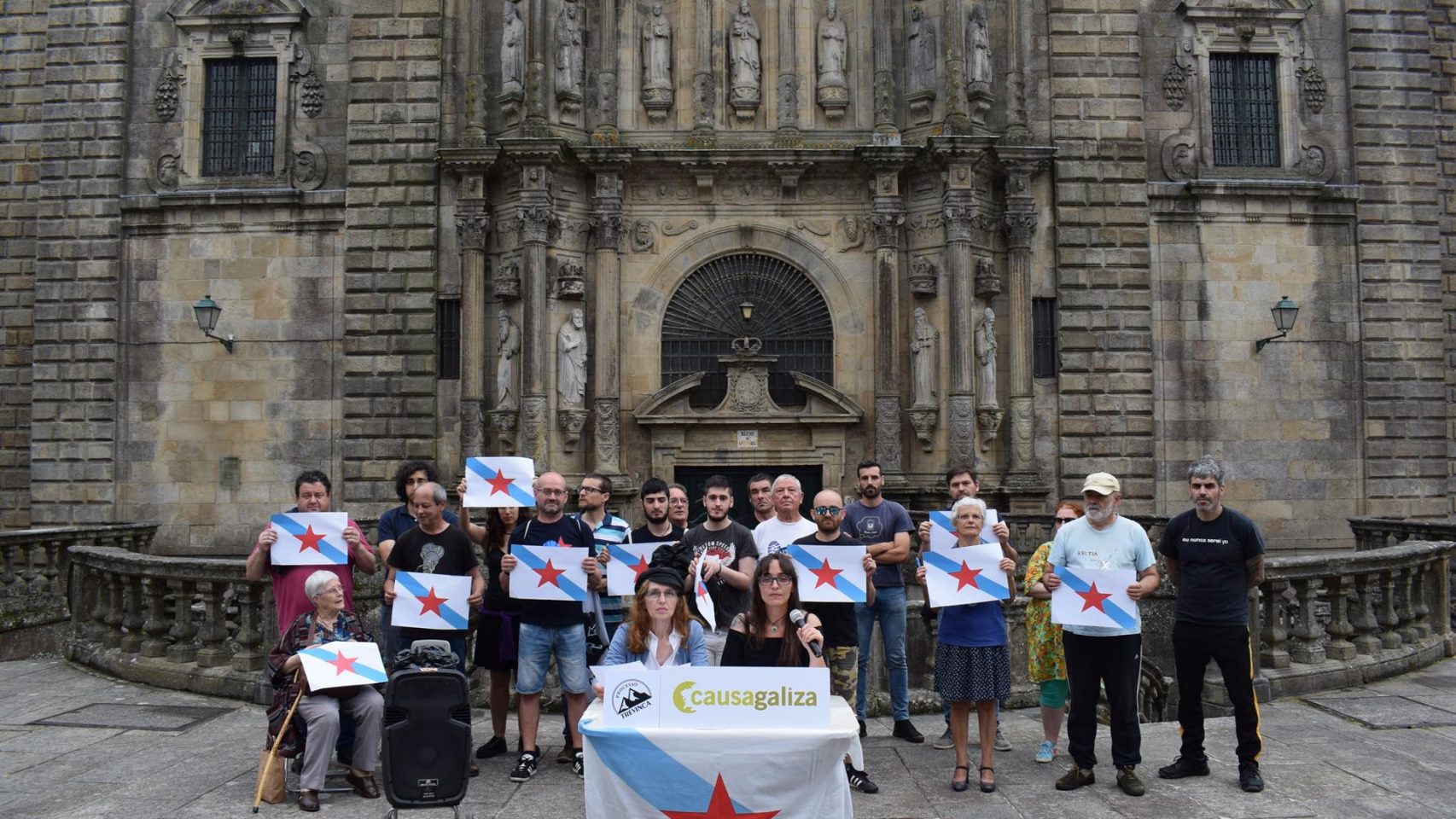 Miembros de Causa Galiza en Santiago de Compostela.