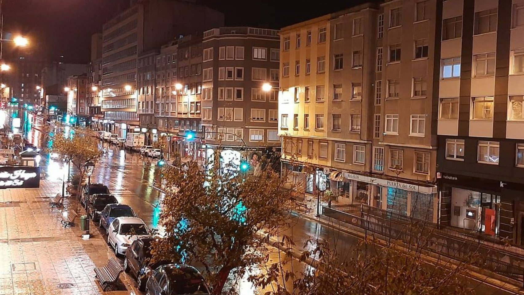 Imagen de archivo de la primera noche de toque de queda en A Coruña 