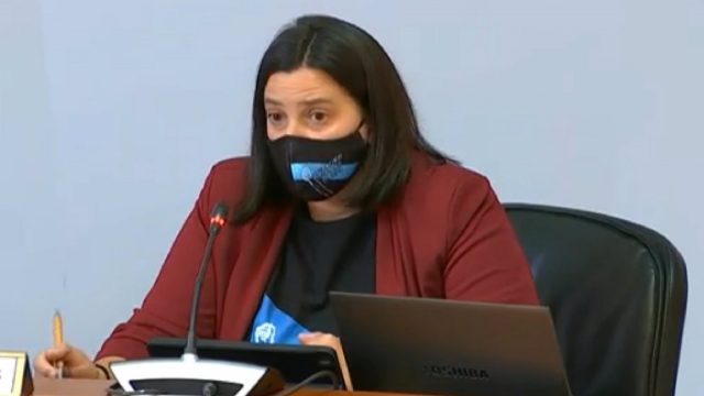 Catuxa Lanjarón, de Enfermeiras Eventuais en Loita, en la comisión de reactivación por la COVID-19.
