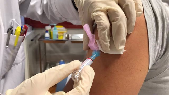 Vacunación de la gripe en Santiago de Compostela.