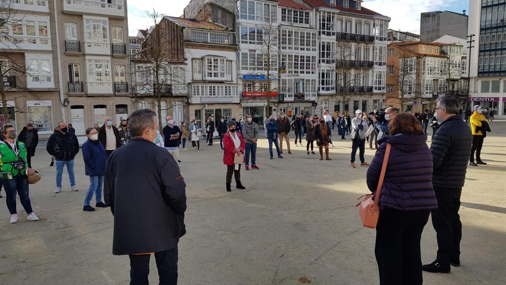 Protesta en la plaza de Armas de Ferrol.