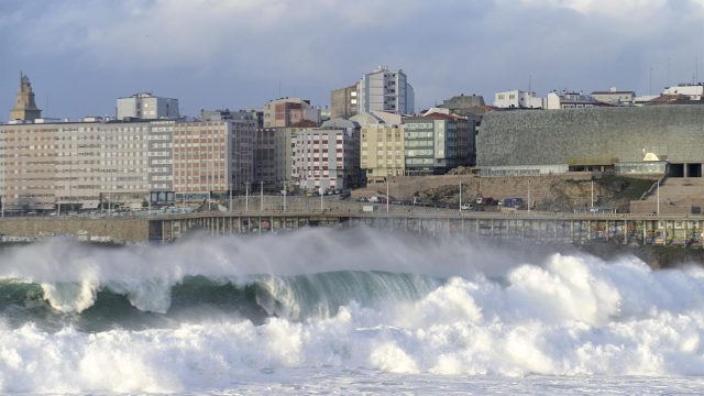 Temporal en A Coruña en una imagen de archivo.