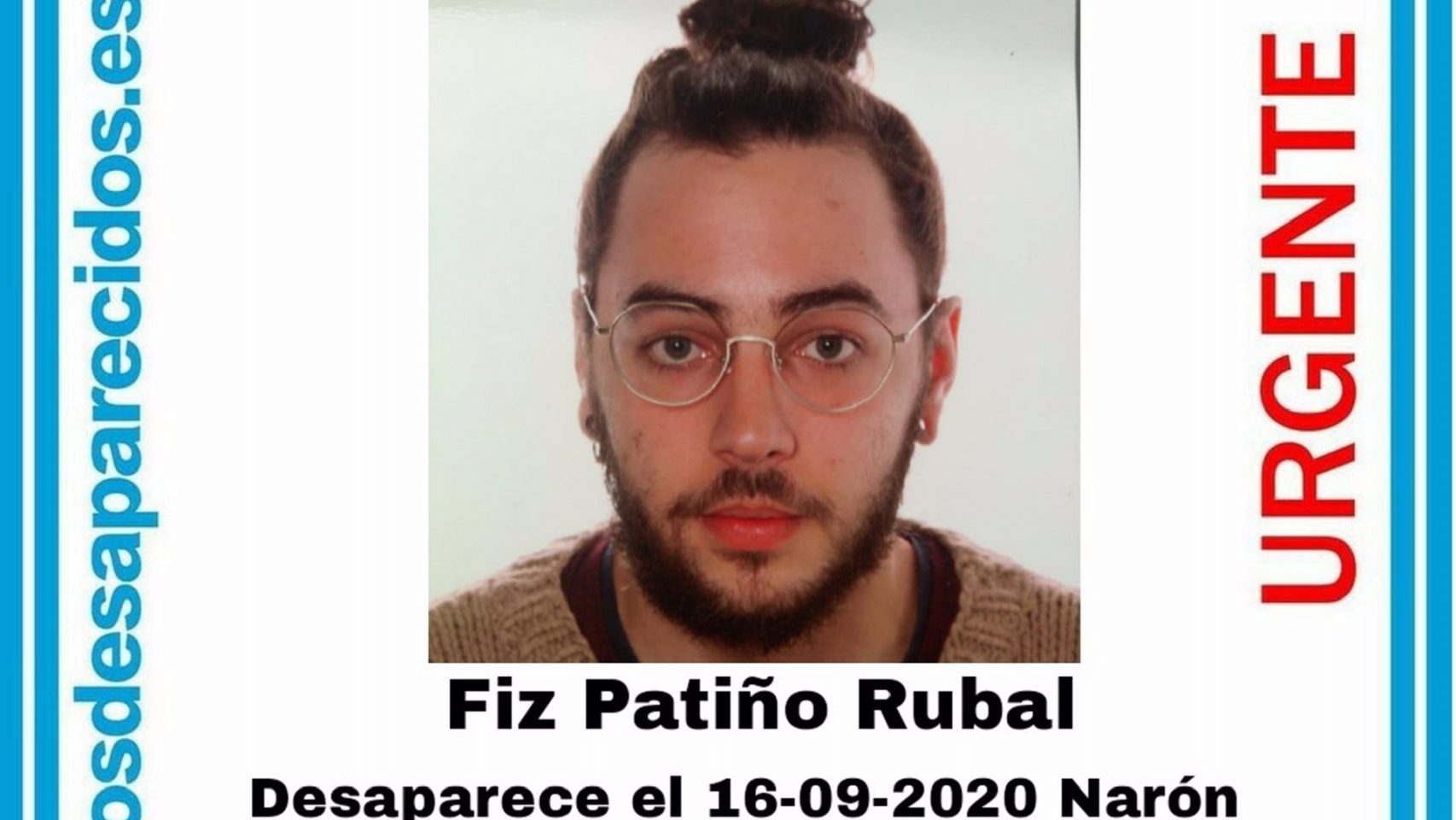 Fiz Patiño Rubal, desaparecido desde mediados de septiembre.
