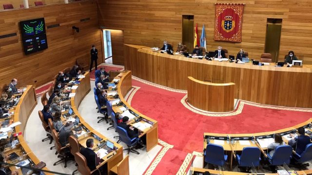 Votación en el parlamento gallego.