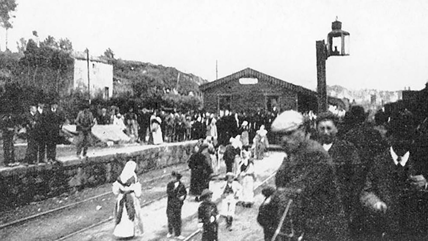 La Estación de Cornes, en Conxo, en 1909.
