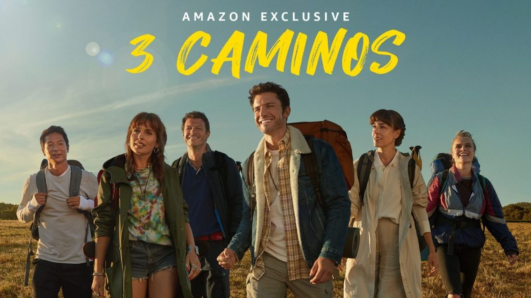 Cartel promocional de "3Caminos", la serie internacional sobre el Camino de Santiago.