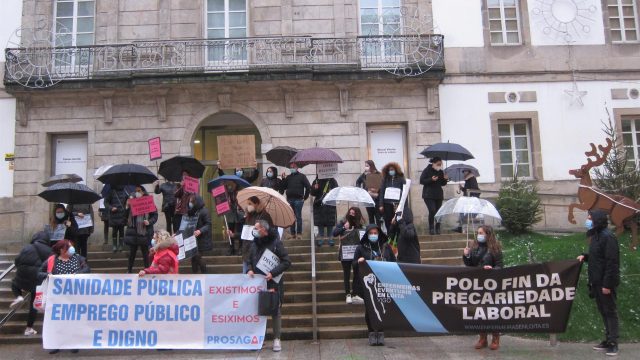 Imagen de archivo de una protesta de enfermeras en Vigo. 