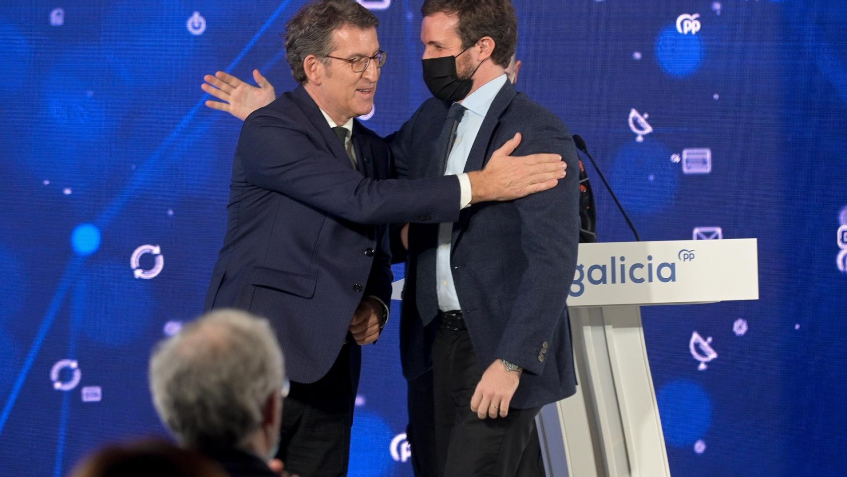 El presidente del Partido Popular, Pablo Casado y el presidente de la Xunta de Galicia, Alberto Núñez Feijóo.