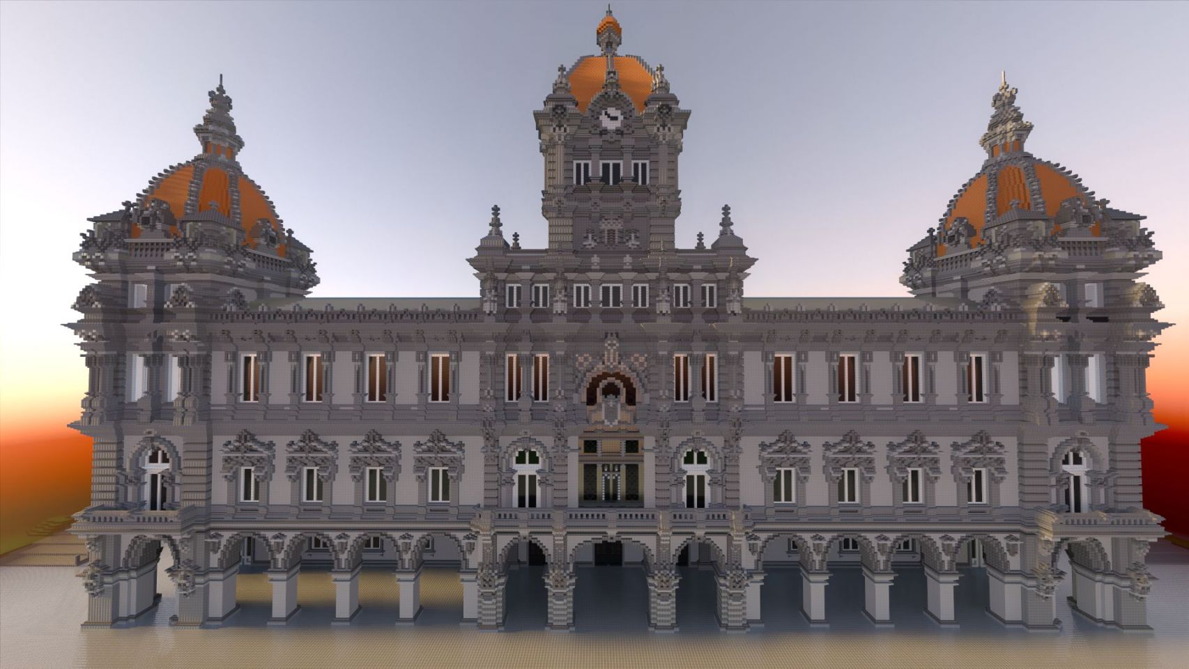 El ayuntamiento de A Coruña en Minecraft.