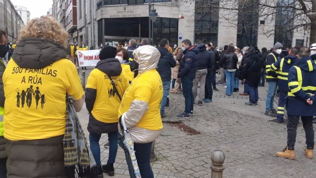 Concentración de los trabajadores de Siemens Gamesa en Ferrol.
