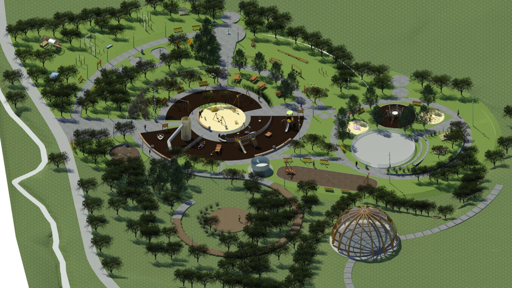 Recreación del nuevo parque de Arteixo 