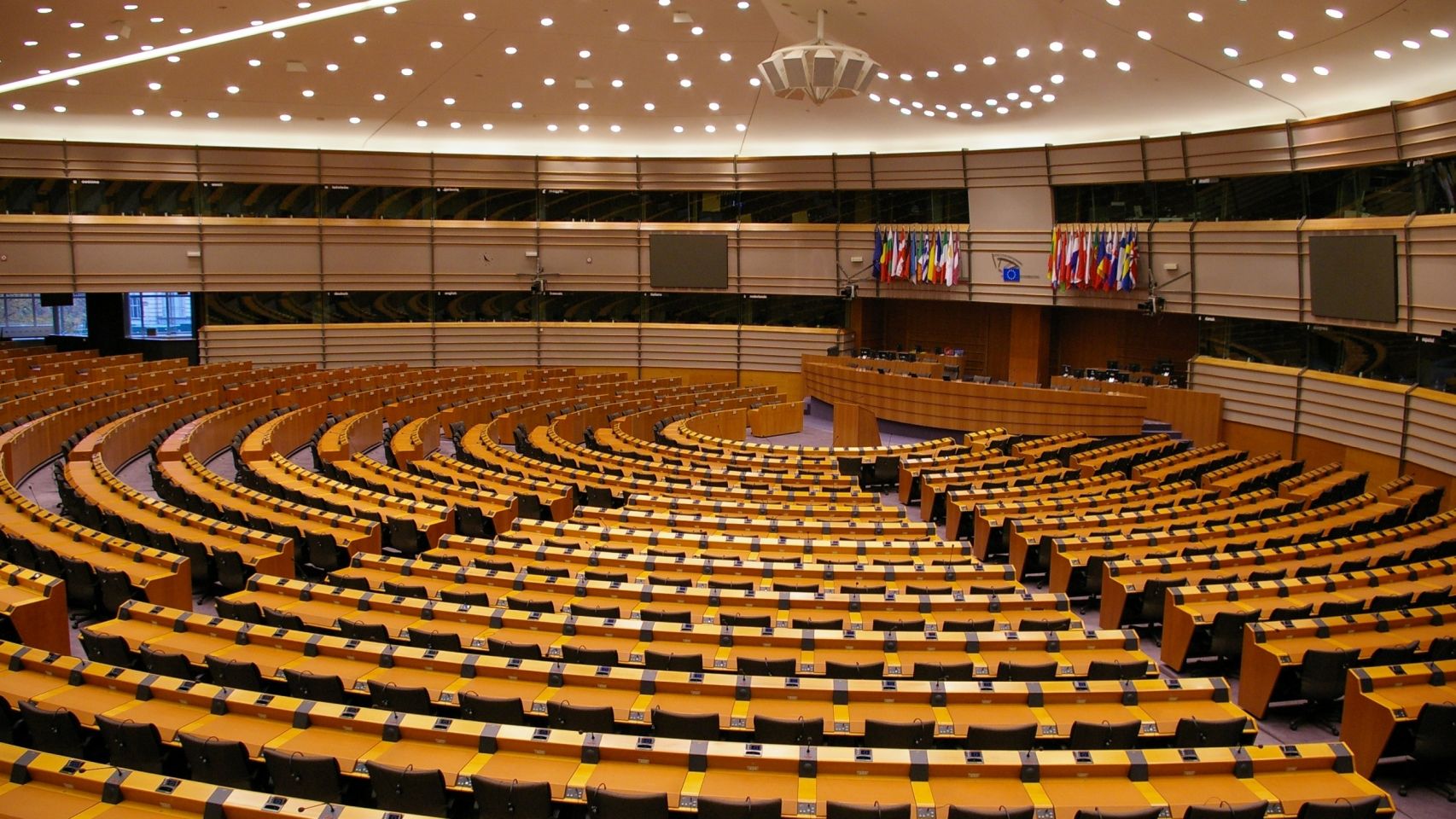 El salón de plenos del Parlamento Europeo en Bruselas.