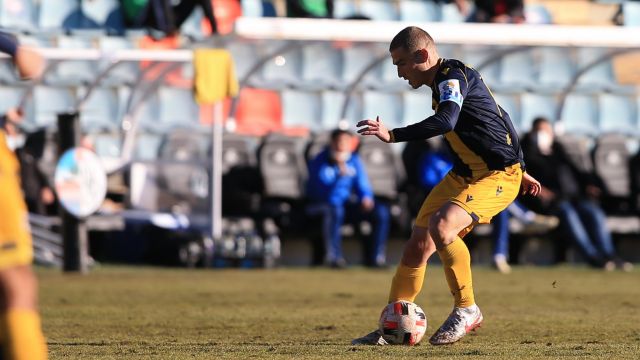 Álex Bergantiños durante el Salamanca - Deportivo
